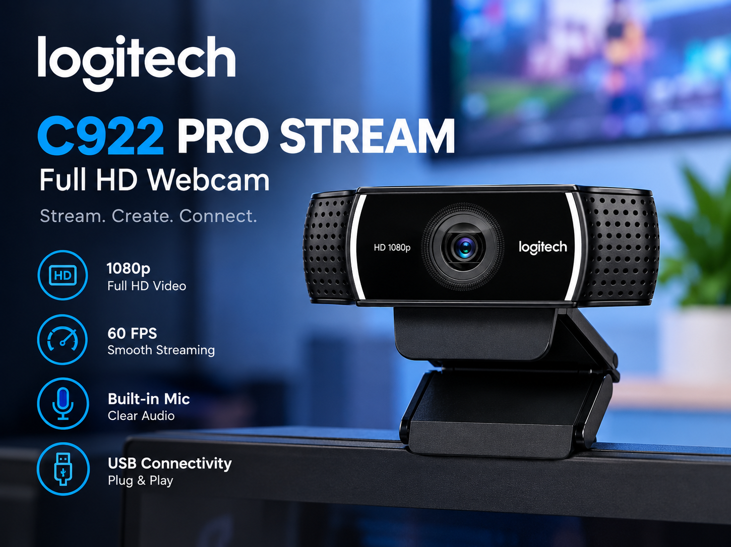 Logitech C922 Pro Stream Webcam Purchase Kerala